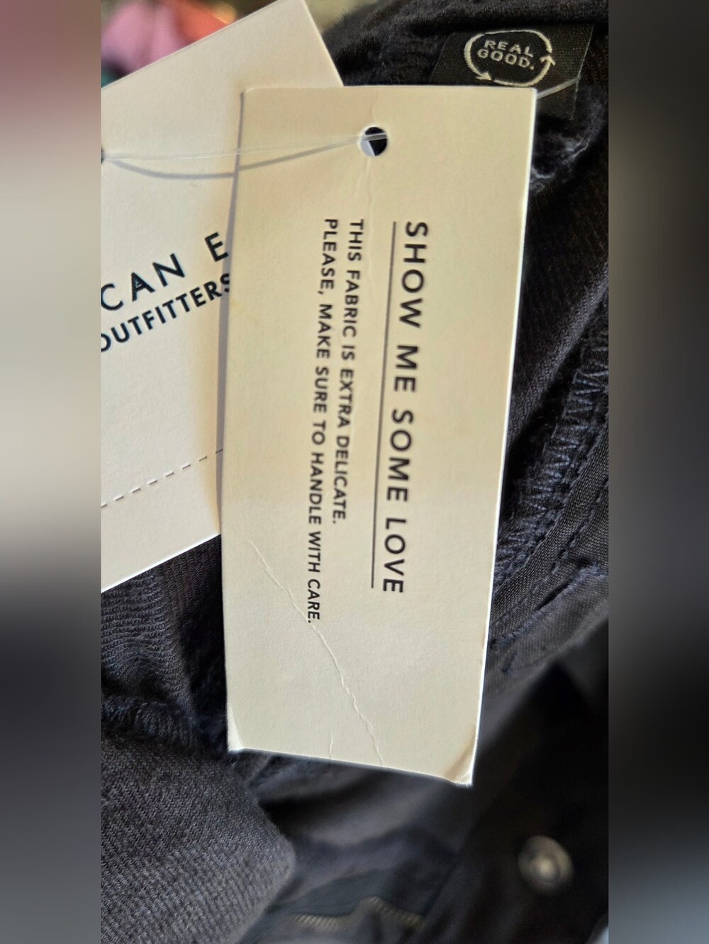 NWT American Eagle Wide-Leg Black Linen Blend Trouser - Picture 7 of 8
